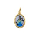 MD102062P20 - Medalha de Alumínio Oval Dourada c/ 20un. N. Sra. Dos Remédios - 1,5x1cm
