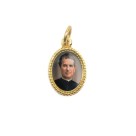 MD102250P20 - Medalha de Alumínio Oval Pequena Dourada c/ 20un. São João Bosco - 1,5x1cm