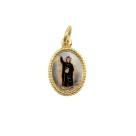MD102265P20 - Medalha de Alumínio Oval Pequena Dourada c/ 20un. Santo Ivo - 1,5x1cm