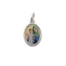 MD102440P20 - Medalha de Alumínio Oval  Prata c/ 20un. N. Sra. Rainha dos Apóstolos - 1,5x1cm