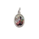 MD102555P20 - Medalha de Alumínio Oval Pequena Prata c/ 20un. São Mateus - 1,5x1cm