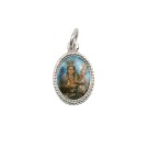 MD102455P20 - Medalha de Alumínio Oval  Prata c/ 20un. N. Sra. De Achiropita - 1,5x1cm