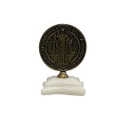 AO295023 - Pedestal Medalha de São Bento Ouro Velho - 6,5x4,5cm