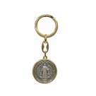 CH731000 - Chaveiro Medalha de São Bento Italiano Dourado  - 8,5x3cm
