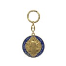 CH731085 - Chaveiro Medalha de São Bento Italiano Dourado  - 10,5x5cm