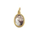 MD102255P20 - Medalha de Alumínio Oval Pequena Dourada c/ 20un. São Luiz Gonzaga - 1,5x1cm