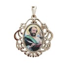 MD129515 - Medalha São Lucas Camafeu Níquel - 5,5x4,2cm