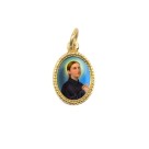 MD102057P20 - Medalha de Alumínio Oval Dourada c/ 20un. Santa Gemma Galgani - 1,5x1cm