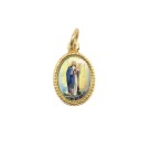 MD102070P20 - Medalha de Alumínio Oval Dourada c/ 20un. N. Sra. Dos Navegantes - 1,5x1cm
