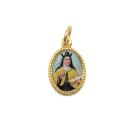 MD102075P20 - Medalha de Alumínio Oval Dourada c/ 20un. Santa Teresa D'ávila - 1,5x1cm