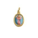 MD102203P20 - Medalha de Alumínio Oval Dourada c/ 20un. Menino Jesus  - 1,5x1cm