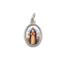 MD102463P20 - Medalha de Alumínio Oval  Prata c/ 20un. Santa Rosa de Lima - 1,5x1cm