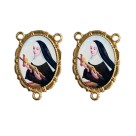 ET1953017 - Entremeio Santa Rita de Cássia Dourado Duplo Resinado 1un. - 3,2X2,2cm