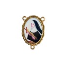 ET1953017 - Entremeio Santa Rita de Cássia Dourado Duplo Resinado 1un. - 3,2X2,2cm
