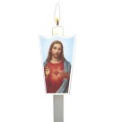 PE178057P12 - Protetor de Vela Sagrado Coração de Jesus c/ 12un. - 20x8cm