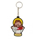 CH50404P10 - Chaveiro Sagrado Coração de Jesus Emborrachado c/ 10un.  - 11x4,5cm