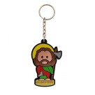 CH50422P10 - Chaveiro Judas Tadeu Emborrachado c/ 10un. - 12x3,5cm
