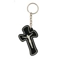 CH50865P10 - Chaveiro Crucifixo Emborrachado c/ 10un. - 10,5x3,5cm