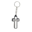 CH50866P10 - Chaveiro Crucifixo Emborrachado c/ 10un. - 10,5x3,5cm