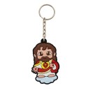 CH50405P10 - Chaveiro Sagrado Coração de Jesus Emborrachado c/ 10un.  - 11x4,5cm