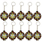 CH50813P10 - Chaveiro Divino Espírito Santo Emborrachado c/ 10un. - 11x5,5cm