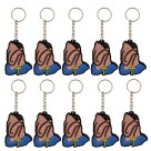 CH50860P10 - Chaveiro Mãos Rezando Emborrachado c/ 10un. - 11x4cm