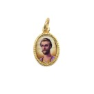 MD102242P20 - Medalha de Alumínio Oval Pequena Dourada c/ 20un. São Germain  - 1,5x1cm