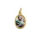 MD102243P20 - Medalha de Alumínio Oval Pequena Dourada c/ 20un.  São Lucas  - 1,5x1cm