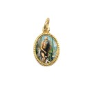 MD102244P20 - Medalha de Alumínio Oval Pequena Dourada c/ 20un.  São Jerônimo  - 1,5x1cm