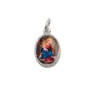 MD102475P20 - Medalha de Alumínio Oval  Prata c/ 20un. N. Sra. Do Rosário - 1,5x1cm
