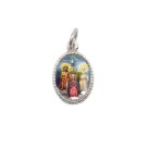 MD102557P20 - Medalha de Alumínio Oval Pequena Prata c/ 20un. Divino Pai Eterno - 1,5x1cm