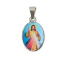 MD126040P2 - Medalha Santa Faustina e Jesus Misericordioso PX Dupla Níquel c/ 2un. - 3X1,5cm
