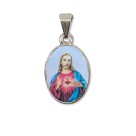 MD126045P2 - Medalha N. Sra. Do Carmo e Sagrado Coração de Jesus PX Dupla Níquel c/ 2un. - 3X1,5cm