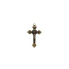 CZ861183P2 - Cruz São Bento Metal Ouro Velho c/ 2un. - 4,1x2,4cm