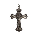 CZ851350 - Cruz São Bento Níquel Envelhecido - 7,7x5,7cm