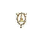 ET1470015 - Entremeio N. Sra. Aparecida Metal Dourado c/ Strass - 3,2x2cm