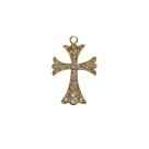 CZ1470000 - Cruz Metal Dourada c/ Strass - 4,8x3,1cm