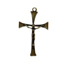 CZ851062 - Crucifixo Metal Ouro Velho - 7x4,3cm