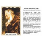 ST16027 - Mini Santinho São Padre Pio de Pietrelcina Biscuit c/ Oração
