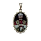 MD128510 - Medalha Papa Leão XIV Rendada Níquel - 4,3x2,7cm