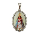 MD128006 - Medalha N. Sra. da Abadia Rendada Níquel - 5x2,5cm