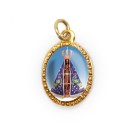 MD103007P10 - Medalha de Alumínio Oval Dourada c/ 10un. N. Sra. Aparecida - 2X1,3cm