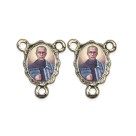 ET1672430P5 - Entremeio São Maximiliano Maria Kolbe Duplo Resinado c/ 5un. - 1,9x1,5cm