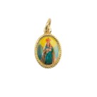 MD102080P20 - Medalha de Alumínio Oval Dourada c/ 20un. N. Sra. Da Penha - 1,5x1cm  