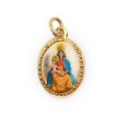 MD103030P10 - Medalha de Alumínio Oval Dourada c/ 10un. N. Sra. Das Candeias - 2X1,3cm