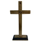 CU760078 - Crucifixo de Mesa São Bento Madeira - 33x17cm (3669)