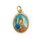 MD103058P10 - Medalha de Alumínio Oval Dourada c/ 10un. N. Sra. Do Perpétuo Socorro - 2X1,3cm