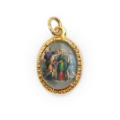 MD103077P10 - Medalha de Alumínio Oval Dourada c/ 10un. Santa Apôlonia - 2X1,3cm