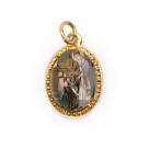 MD103232P10 - Medalha de Alumínio Oval Dourada c/ 10un. São  Brás - 2X1,3cm