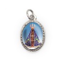 MD103602P10 - Medalha de Alumínio Oval Prata c/ 10un. N. Sra. Aparecida - 2X1,3cm